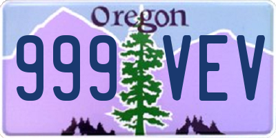 OR license plate 999VEV