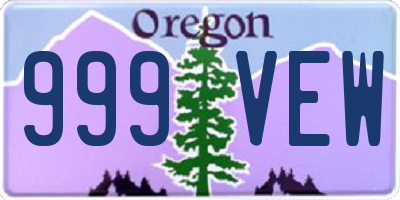 OR license plate 999VEW