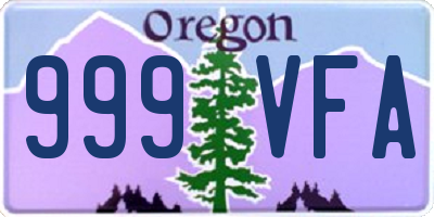 OR license plate 999VFA