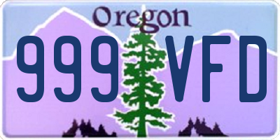 OR license plate 999VFD