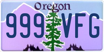 OR license plate 999VFG