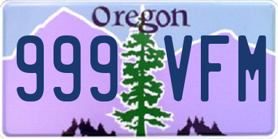 OR license plate 999VFM