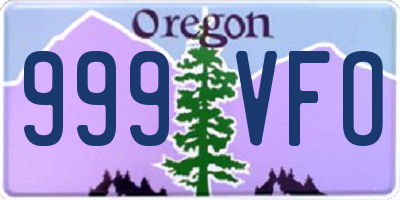 OR license plate 999VFO