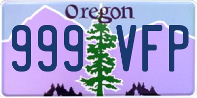 OR license plate 999VFP