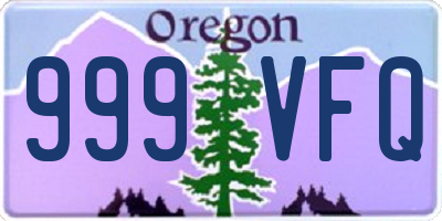 OR license plate 999VFQ