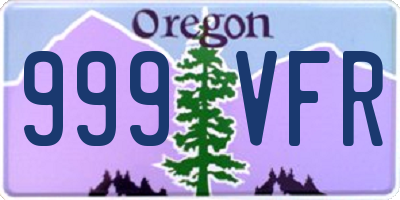 OR license plate 999VFR