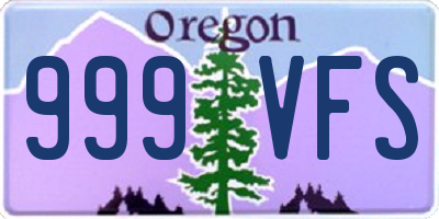 OR license plate 999VFS