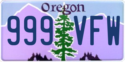OR license plate 999VFW