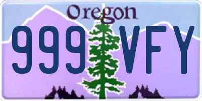 OR license plate 999VFY