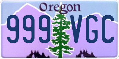 OR license plate 999VGC