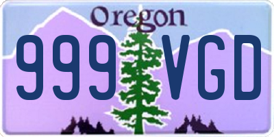 OR license plate 999VGD