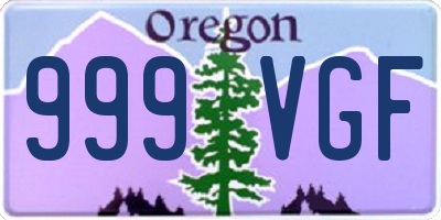 OR license plate 999VGF