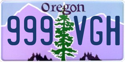 OR license plate 999VGH