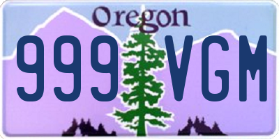 OR license plate 999VGM