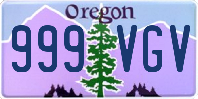 OR license plate 999VGV