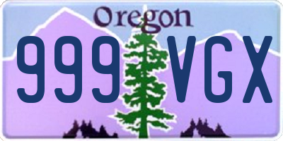 OR license plate 999VGX