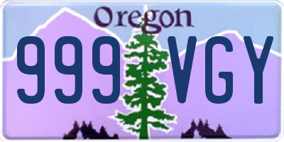 OR license plate 999VGY