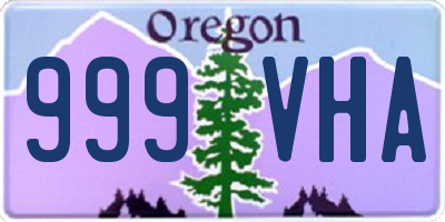 OR license plate 999VHA