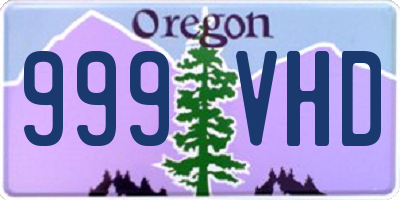 OR license plate 999VHD