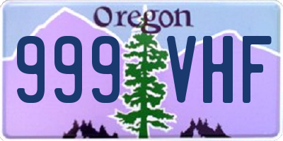 OR license plate 999VHF