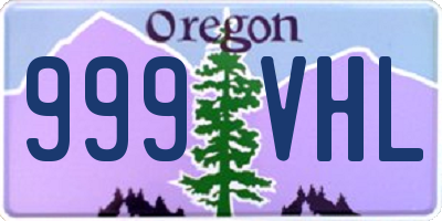 OR license plate 999VHL