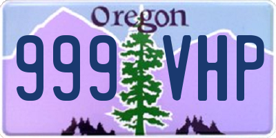 OR license plate 999VHP