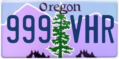 OR license plate 999VHR