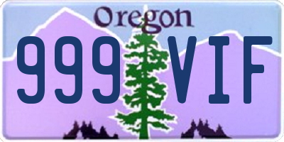 OR license plate 999VIF