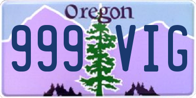 OR license plate 999VIG