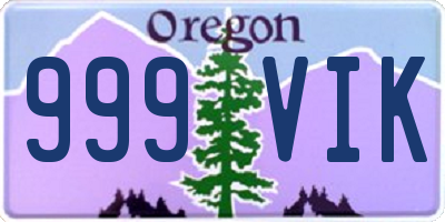 OR license plate 999VIK