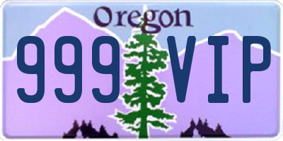 OR license plate 999VIP