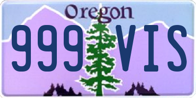 OR license plate 999VIS