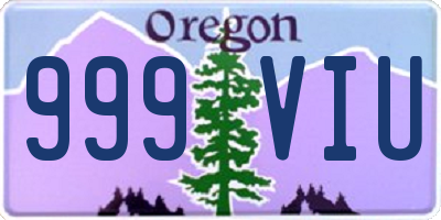 OR license plate 999VIU