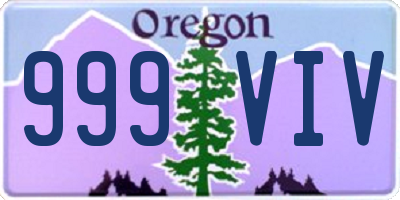 OR license plate 999VIV