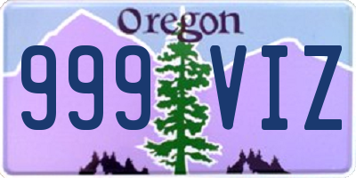 OR license plate 999VIZ