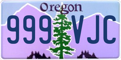 OR license plate 999VJC