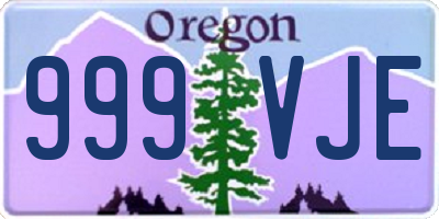 OR license plate 999VJE