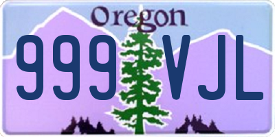 OR license plate 999VJL