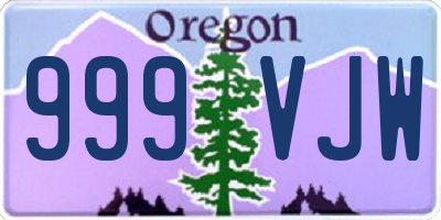 OR license plate 999VJW