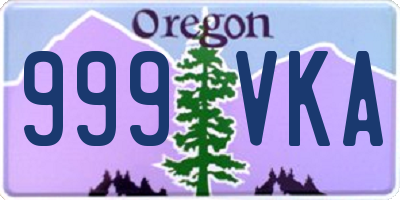 OR license plate 999VKA