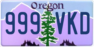 OR license plate 999VKD