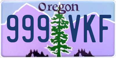 OR license plate 999VKF
