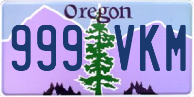 OR license plate 999VKM