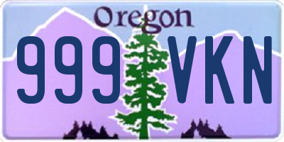 OR license plate 999VKN