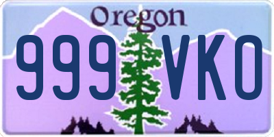 OR license plate 999VKO