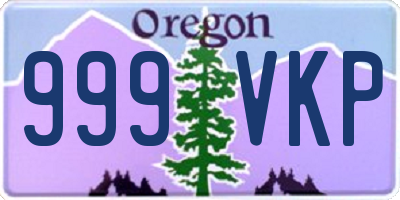 OR license plate 999VKP