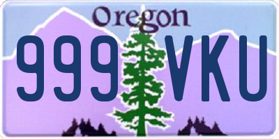 OR license plate 999VKU