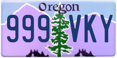 OR license plate 999VKY