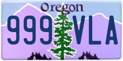 OR license plate 999VLA