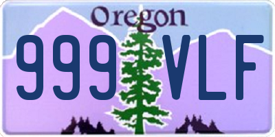 OR license plate 999VLF